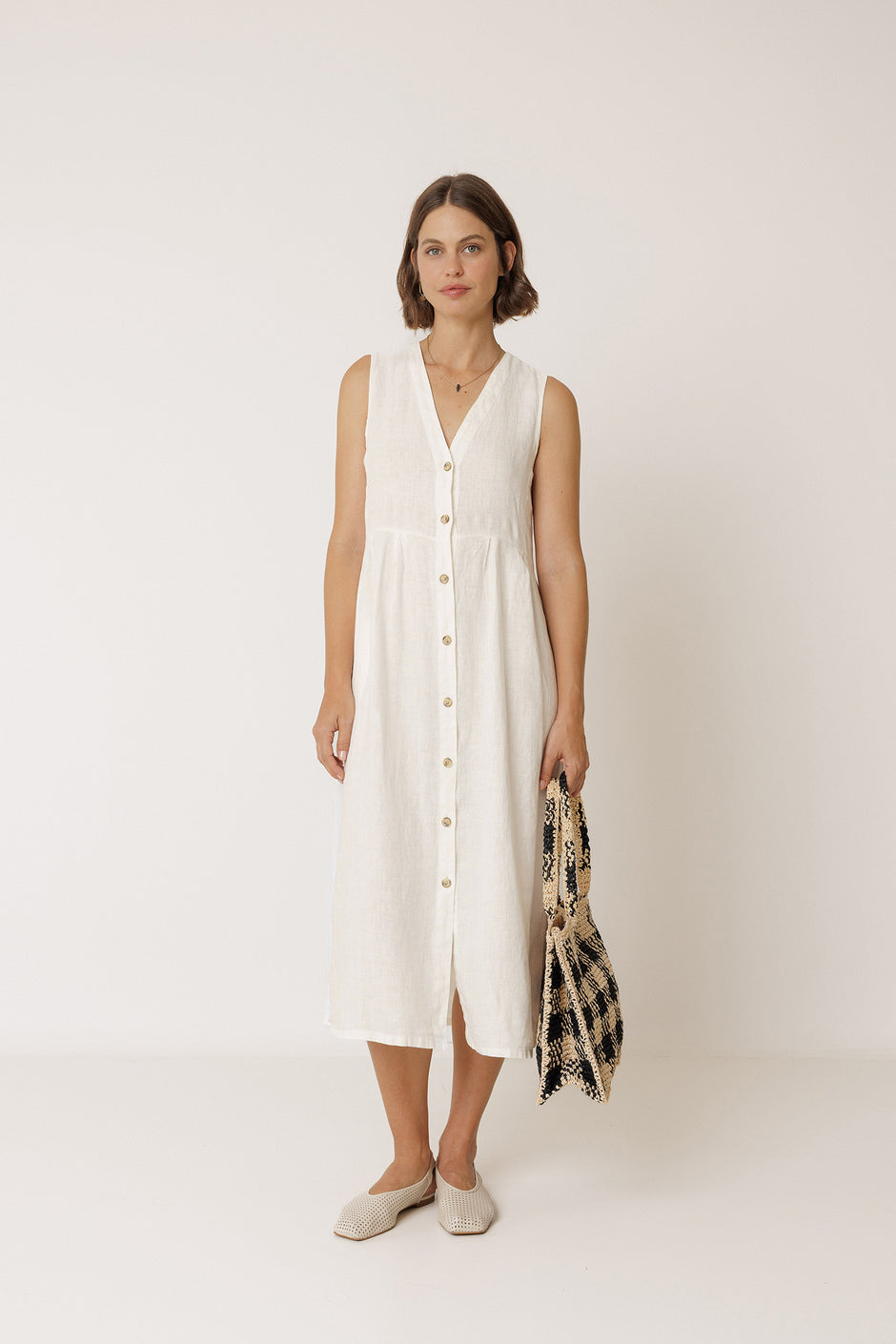 Indi & Cold White Linen Dress