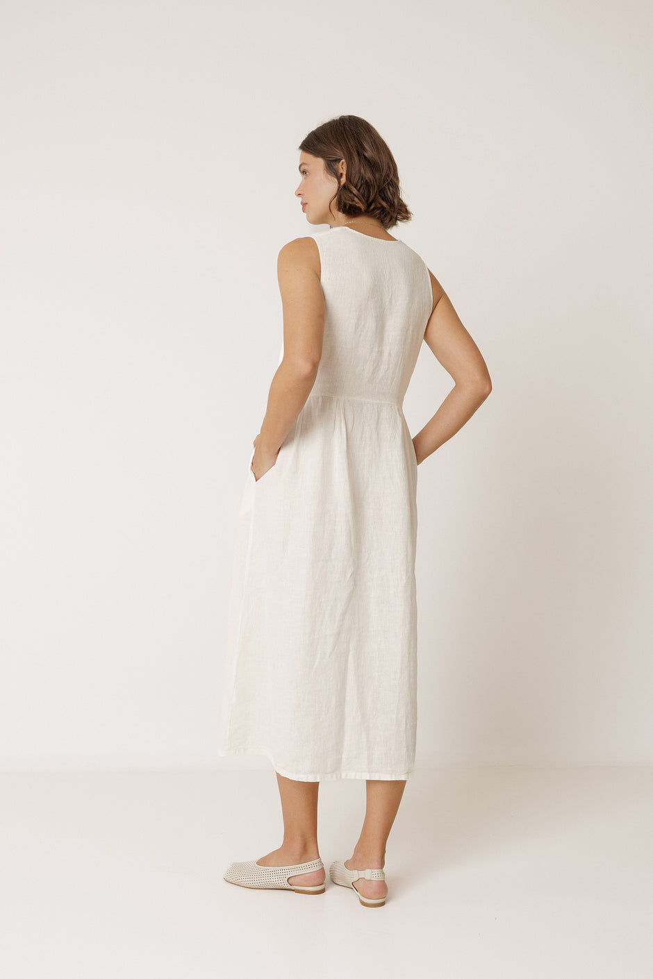 Indi & Cold White Linen Dress