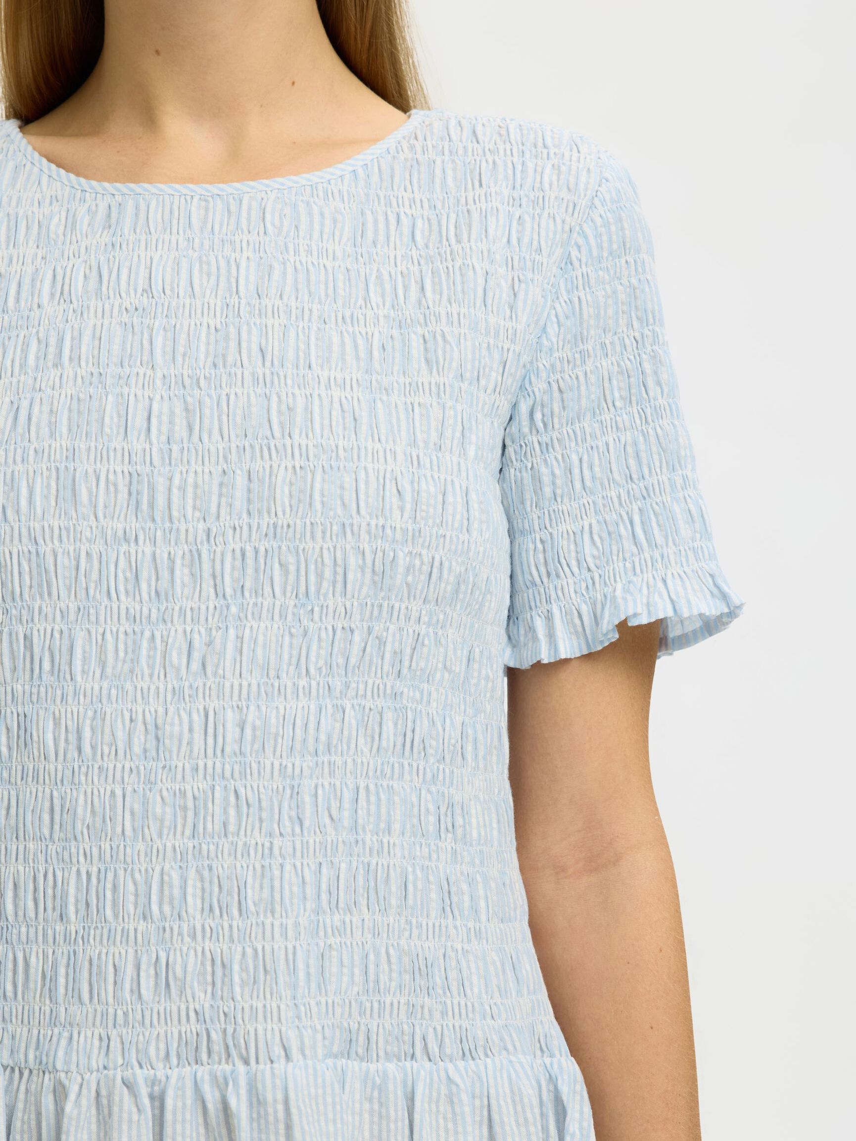 Selected Hannah Seersucker Midi Dress
