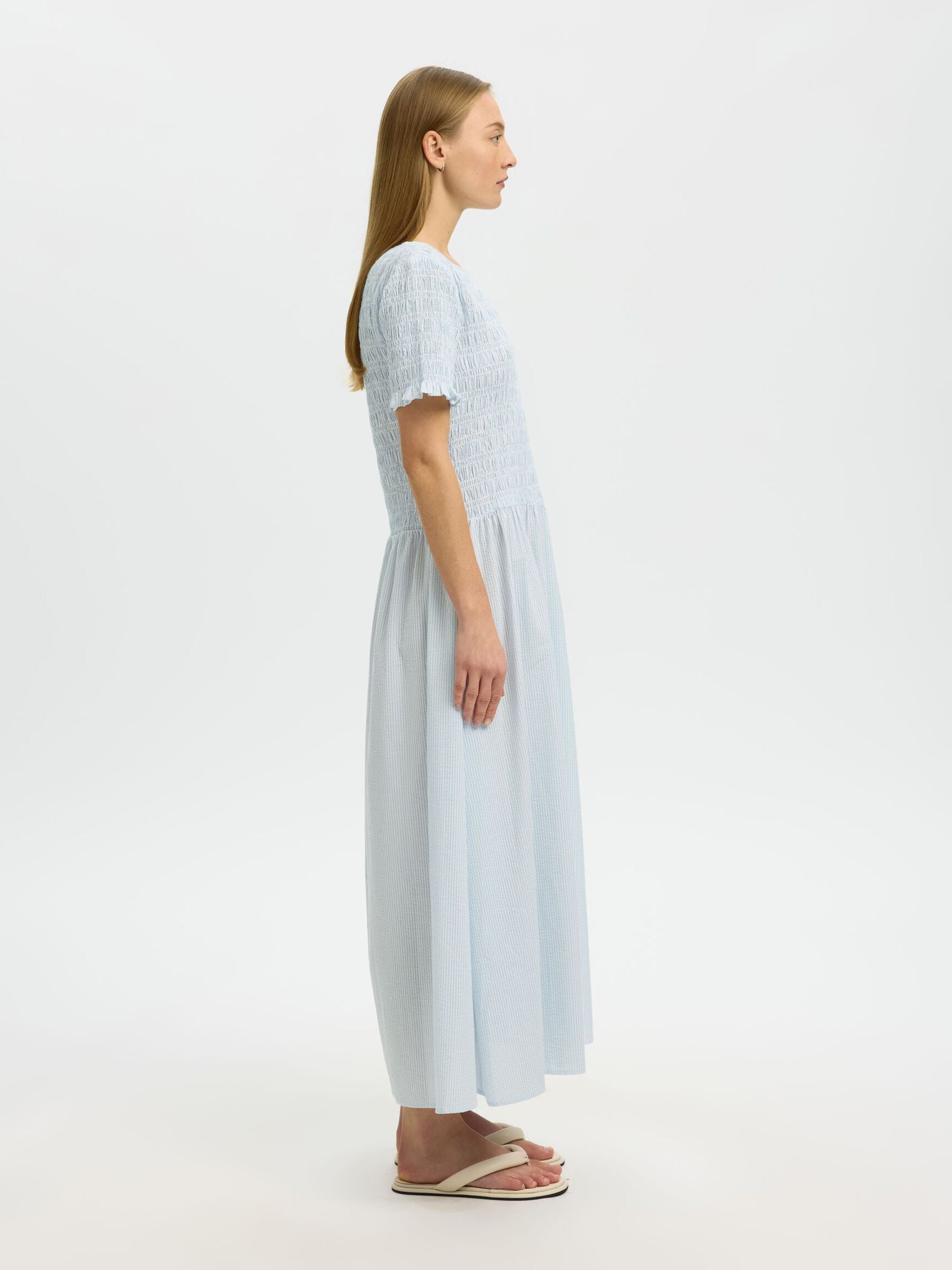 Selected Hannah Seersucker Midi Dress