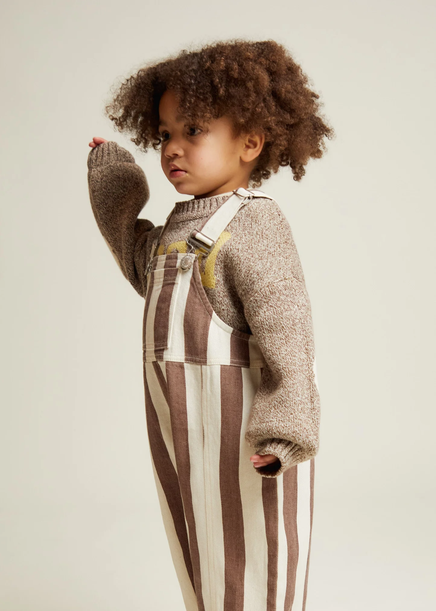 Claude & Co Blythe Choc Stripe Dungaree