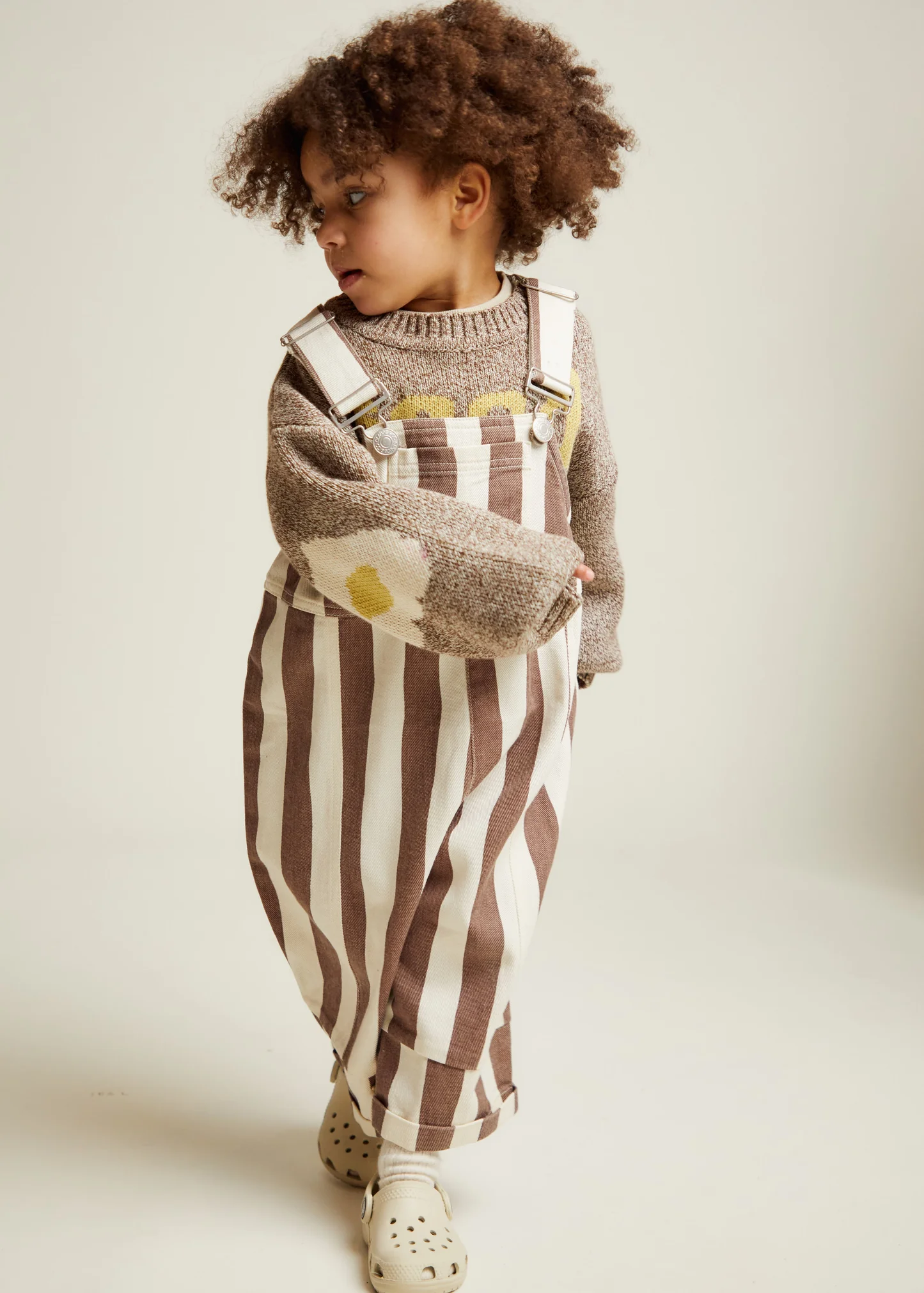 Claude & Co Blythe Choc Stripe Dungaree