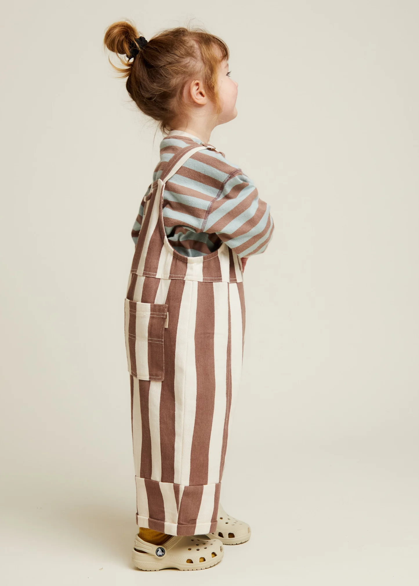 Claude & Co Blythe Choc Stripe Dungaree