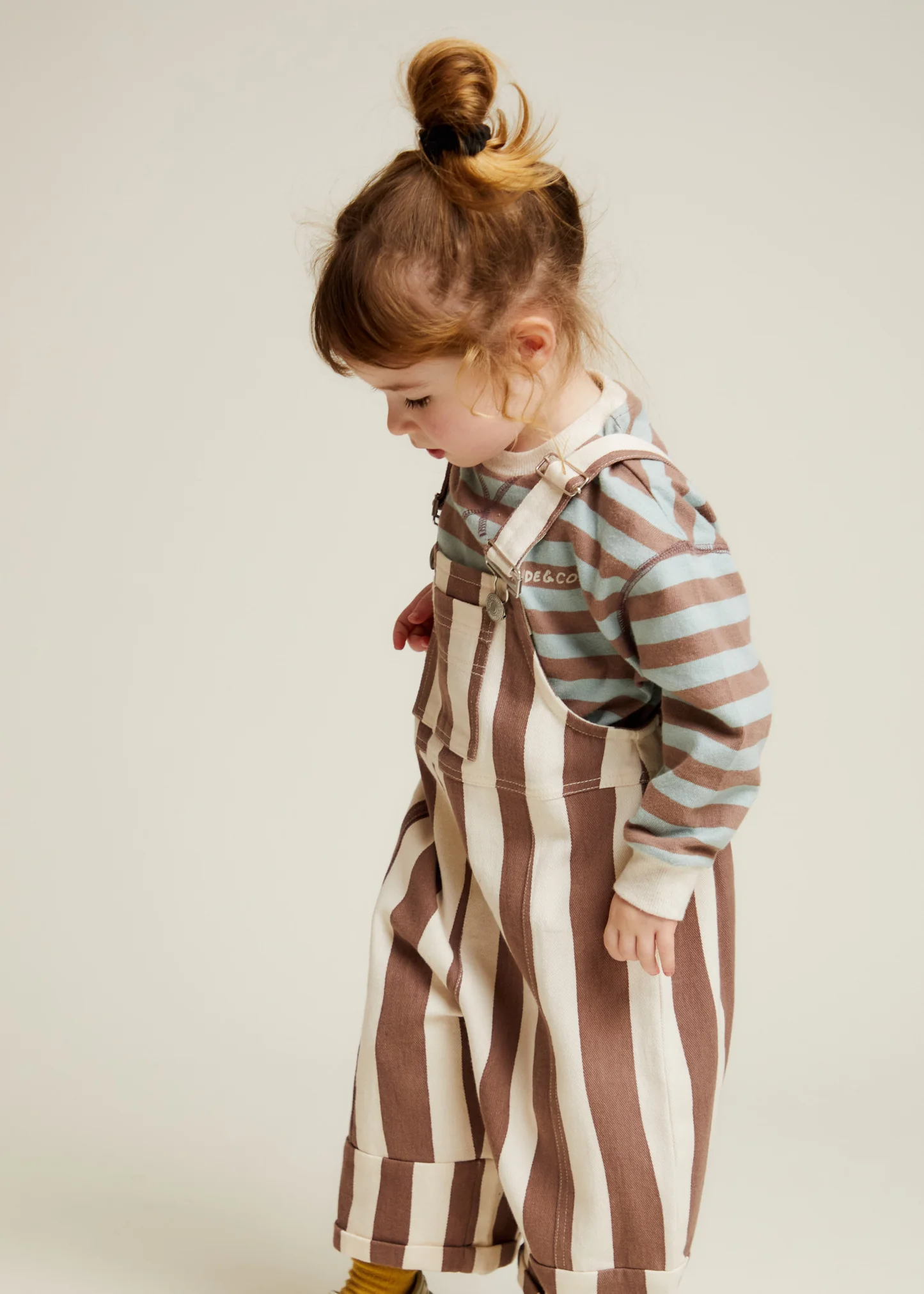 Claude & Co Blythe Choc Stripe Dungaree