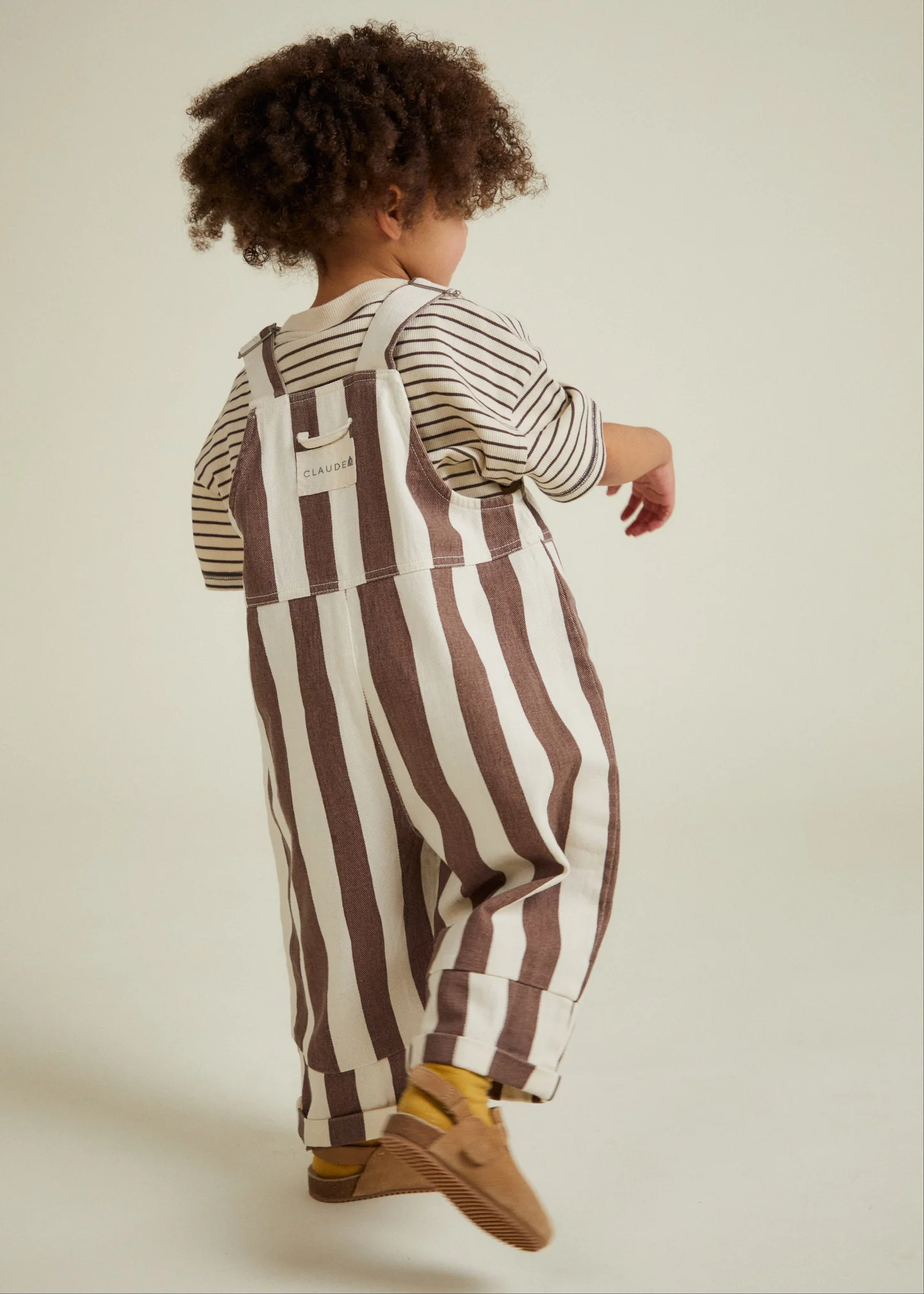 Claude & Co Blythe Choc Stripe Dungaree