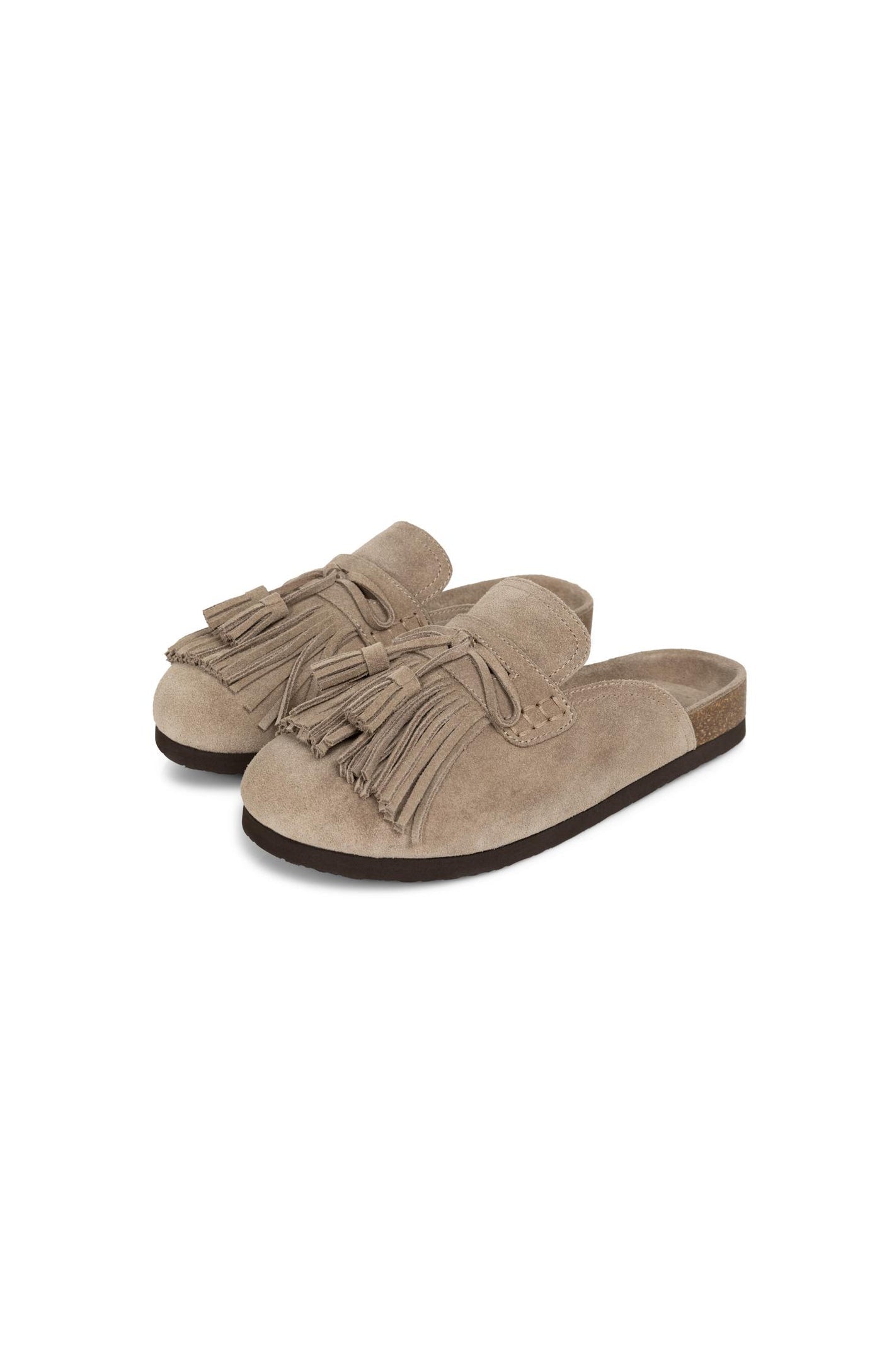 Suede Mules With Tassels
