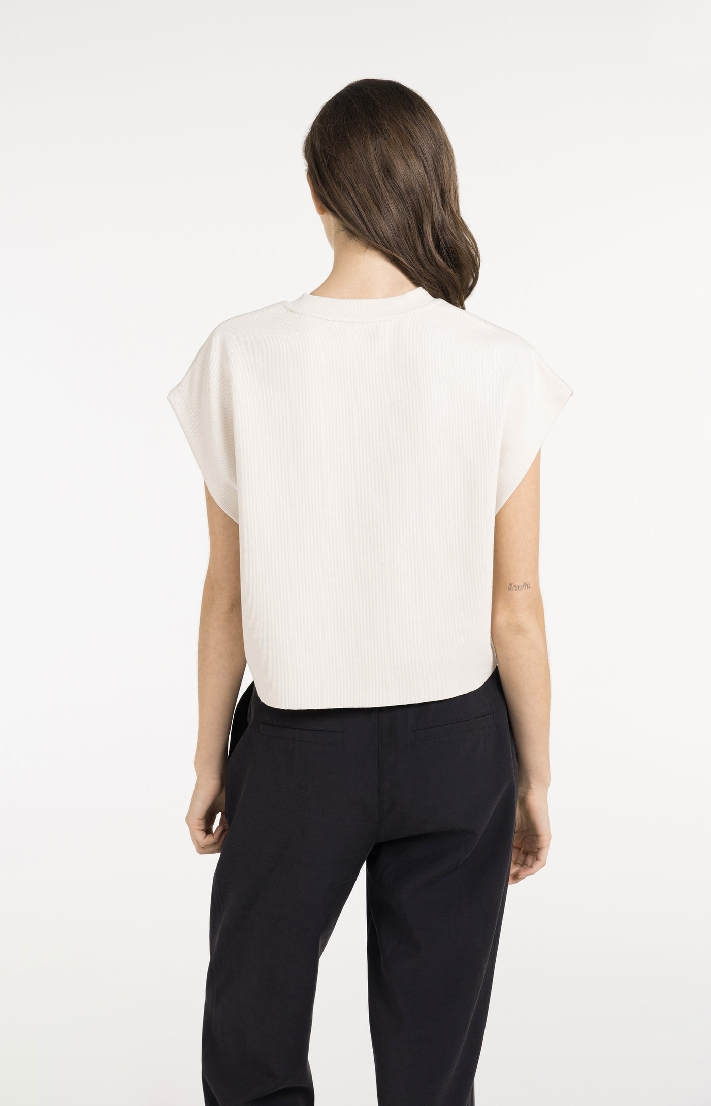 Sleeveless Boxy Creme Sweatshirt