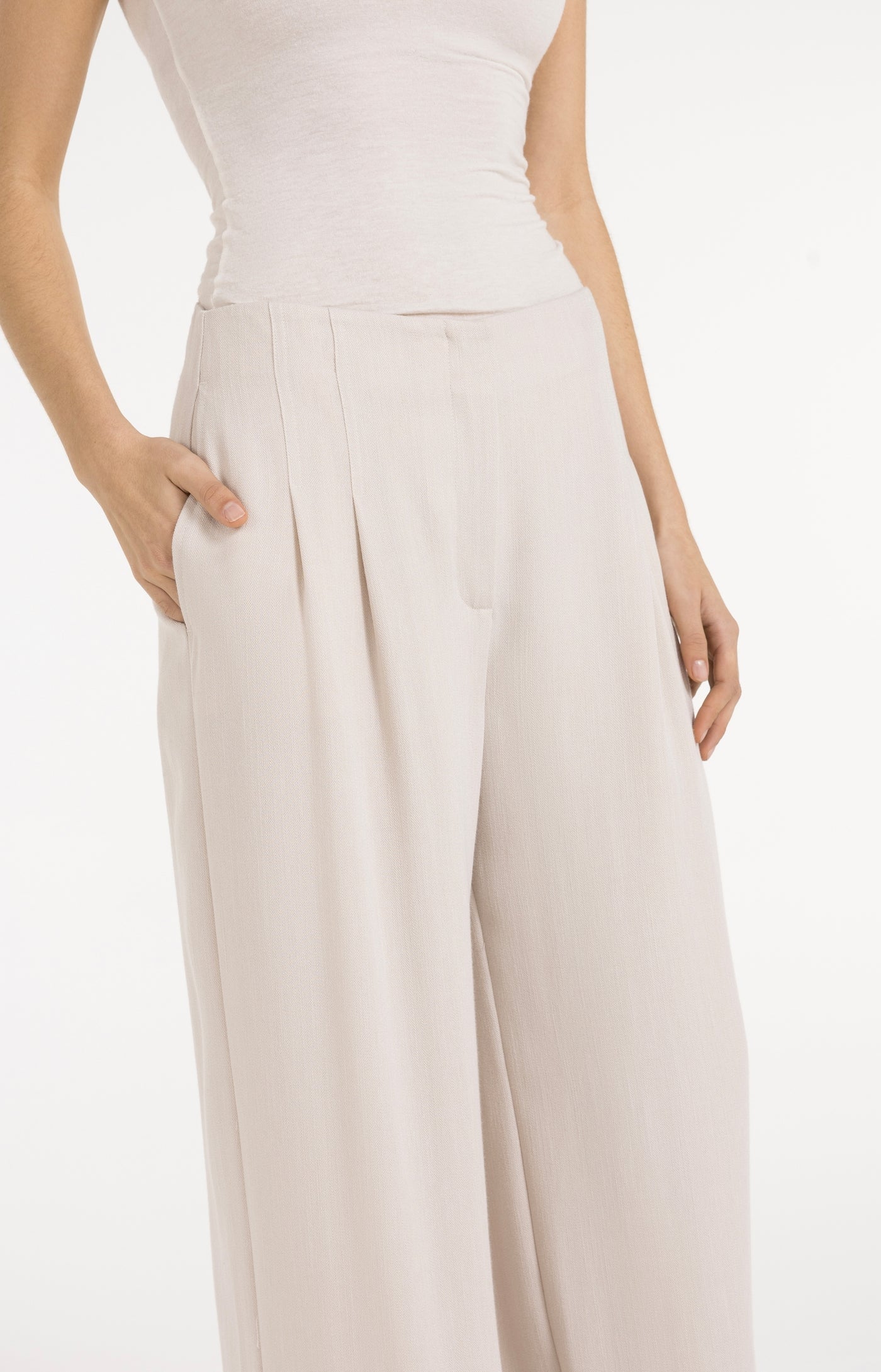 Linen Blend Fringe Detail Pant