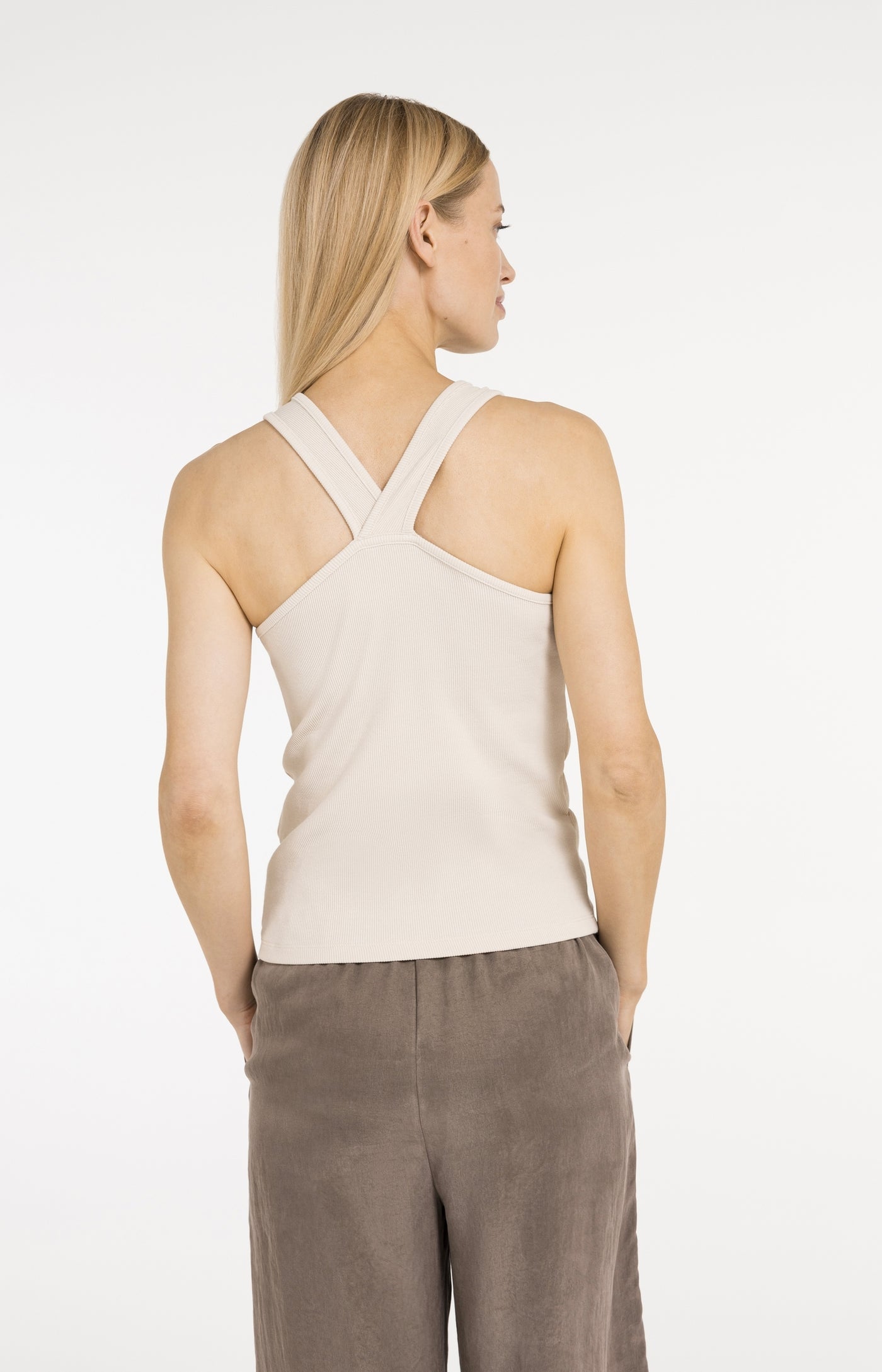 Creme Cross Back Singlet