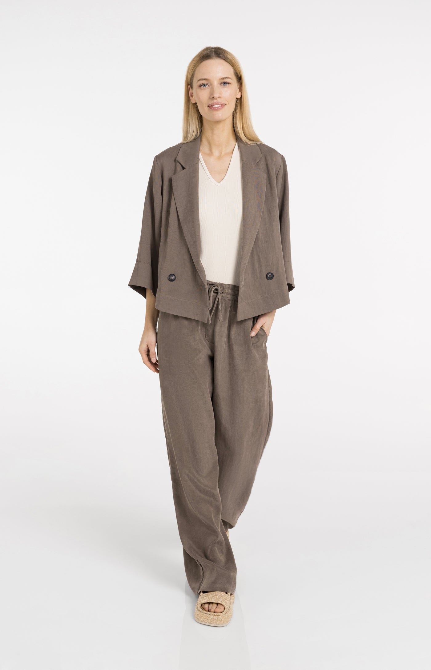 Short Sleeve Chocolate Blazer