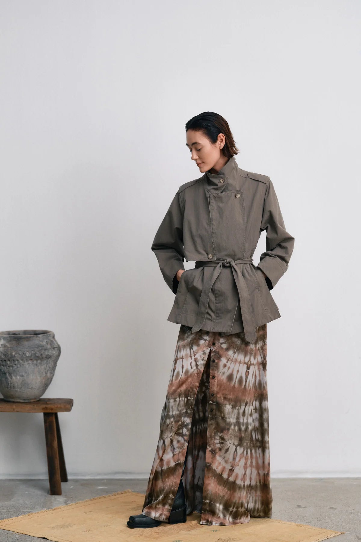 Henriette Lava Print Button Skirt