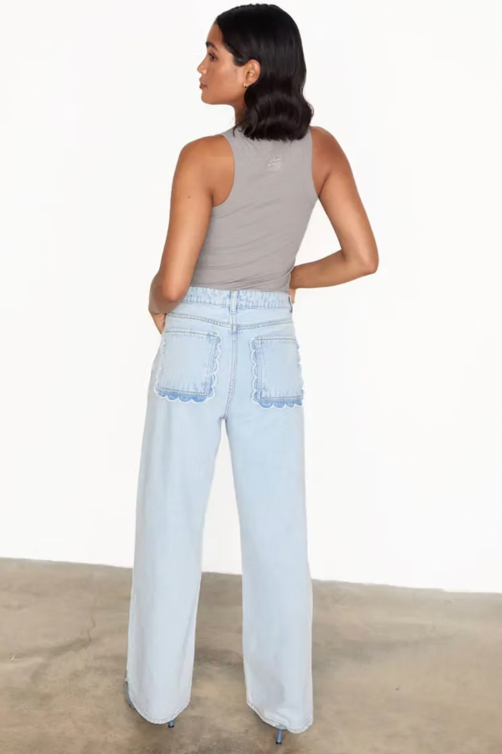 NFD Scallop Pocket Straight Leg Jeans