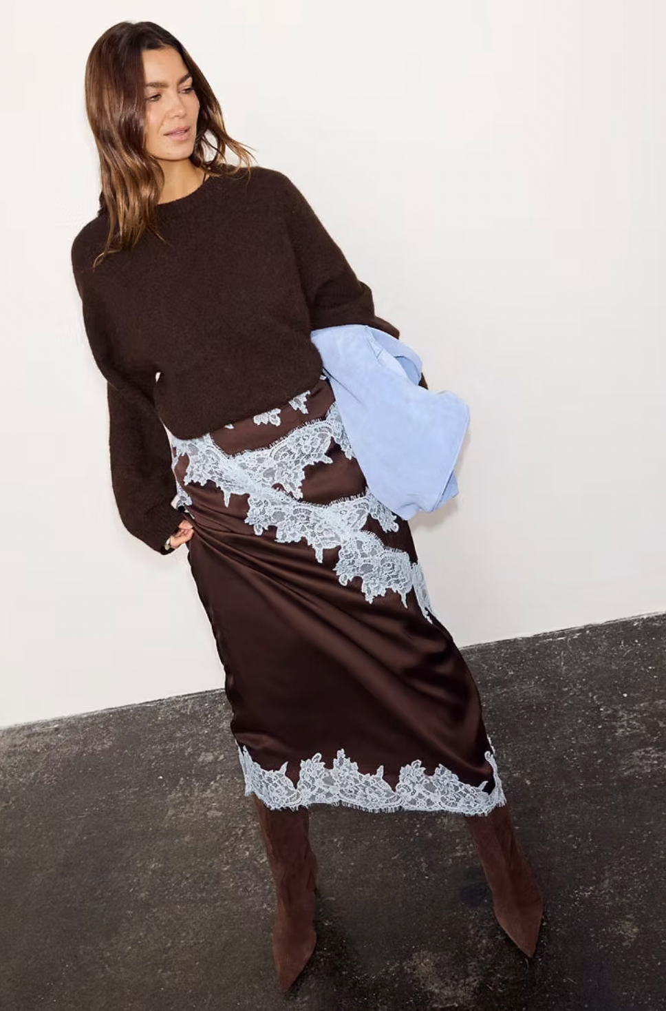 Never Fully Dressed Chocolate Satin Skirt