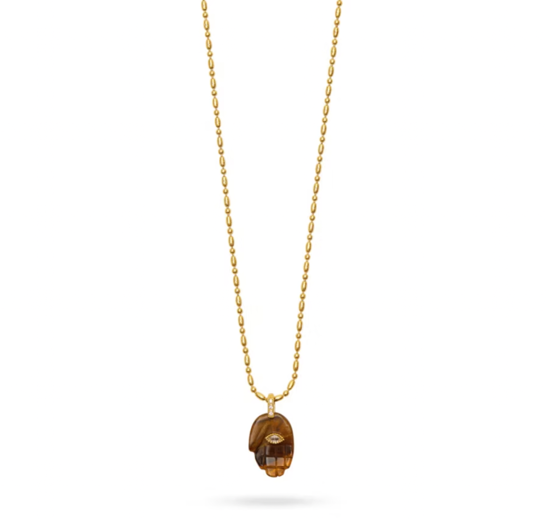 Talis Chains Hamsa Pendant Tigers Eye