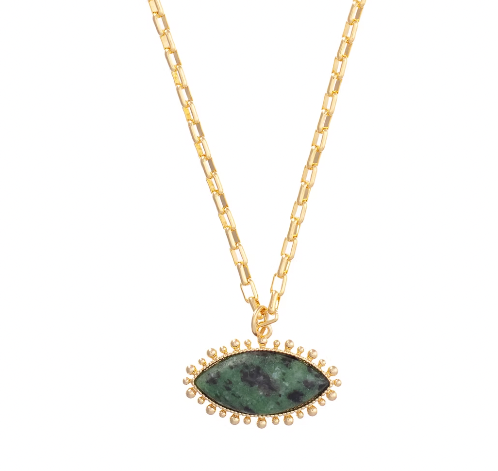 Talis Chains Autumn Jasper Eye Pendant Necklace