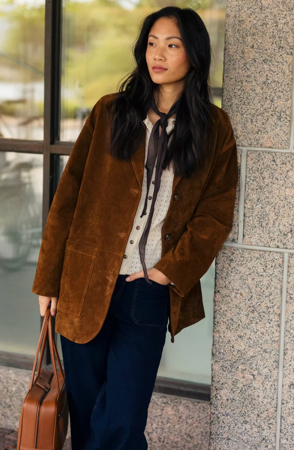 Indi & Cold Tobacco Suede Blazer