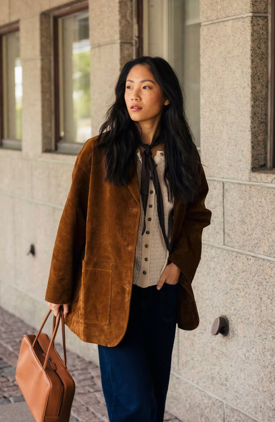 Indi & Cold Tobacco Suede Blazer