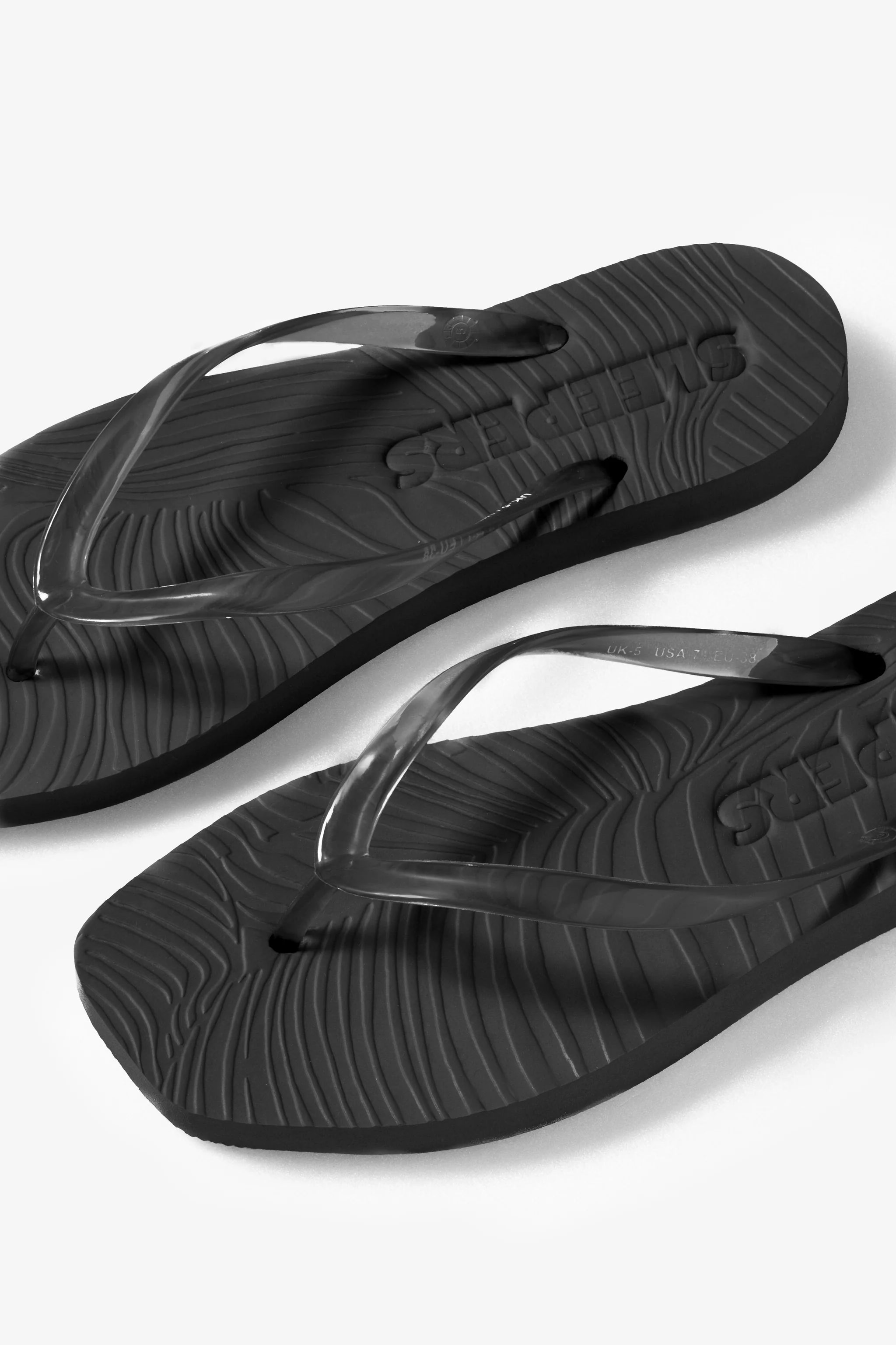 Sleepers Black Translucent Flip Flops