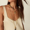 Tusk Pendant Necklace- Indian Agate