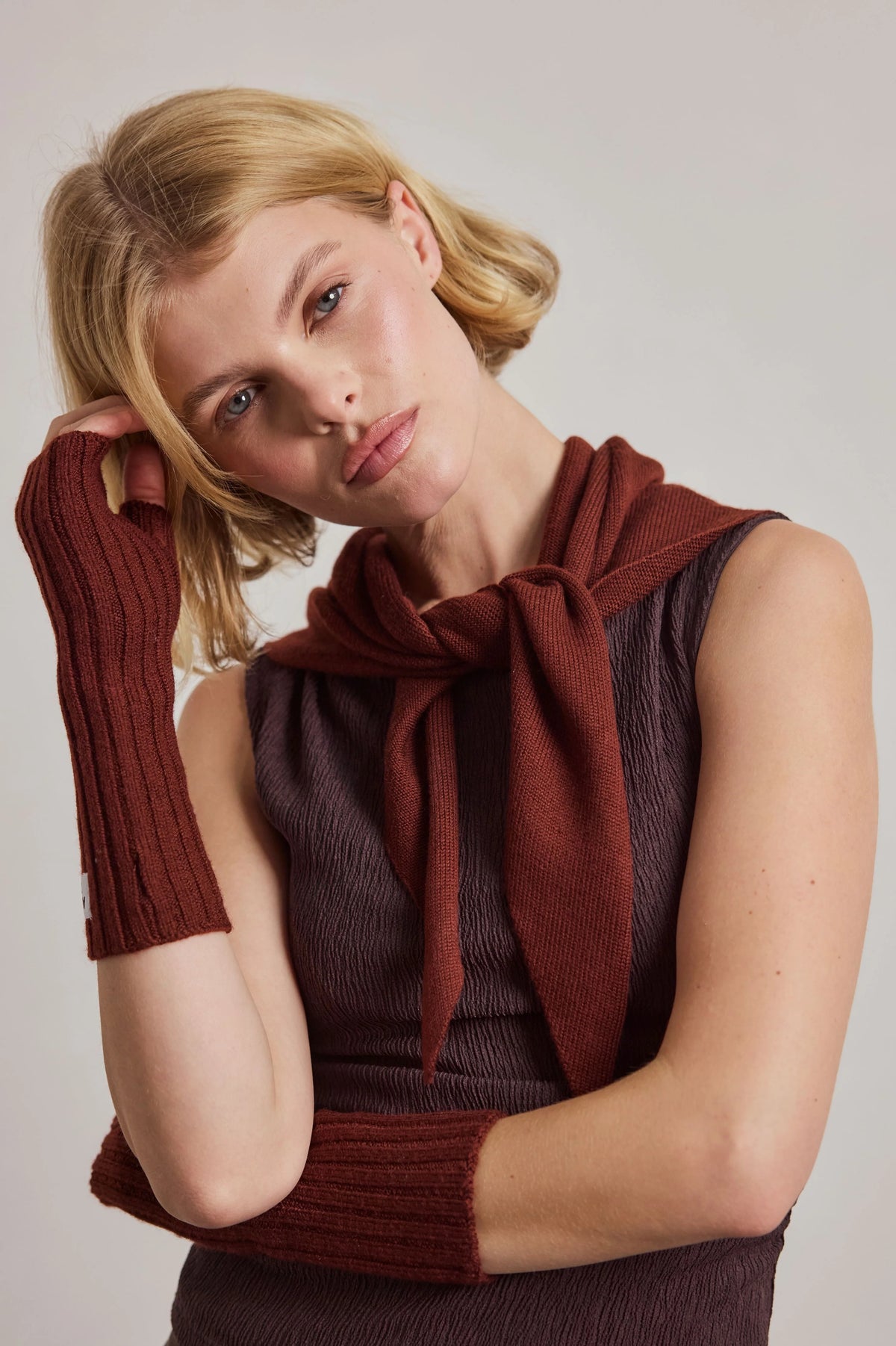 Arctic Fox Brown Triangle Scarf
