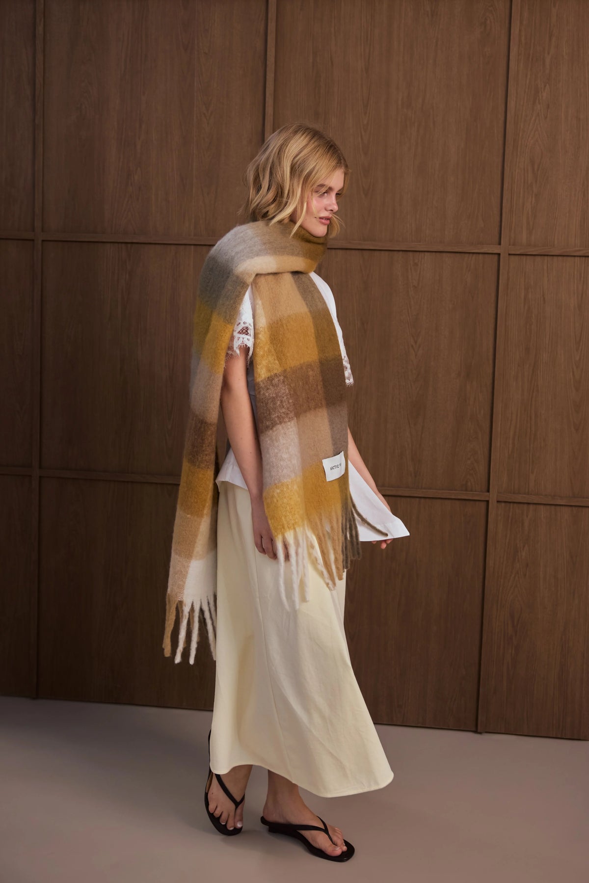 The Reykjavik Check Scarf - Golden Woodland