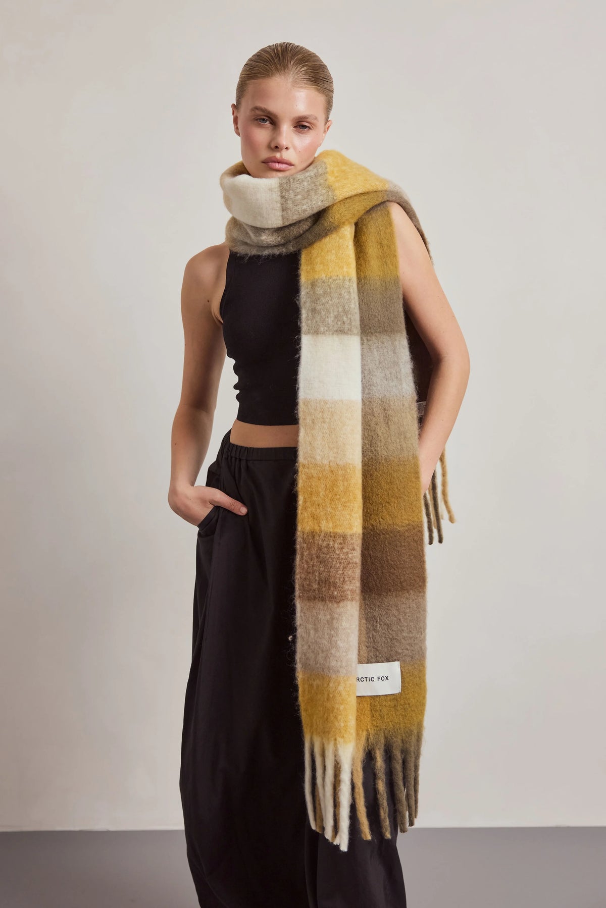 The Reykjavik Check Scarf - Golden Woodland