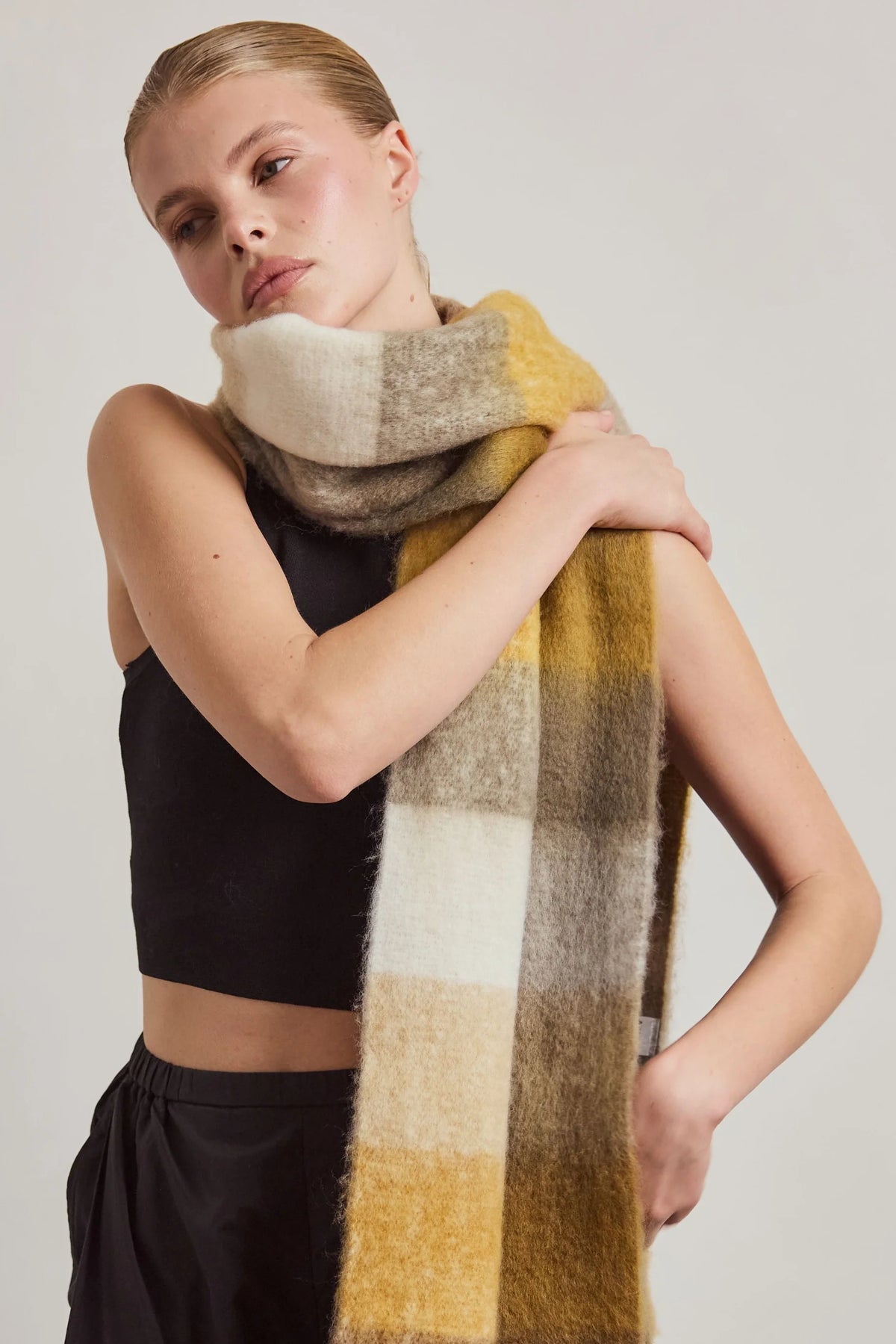 The Reykjavik Check Scarf - Golden Woodland