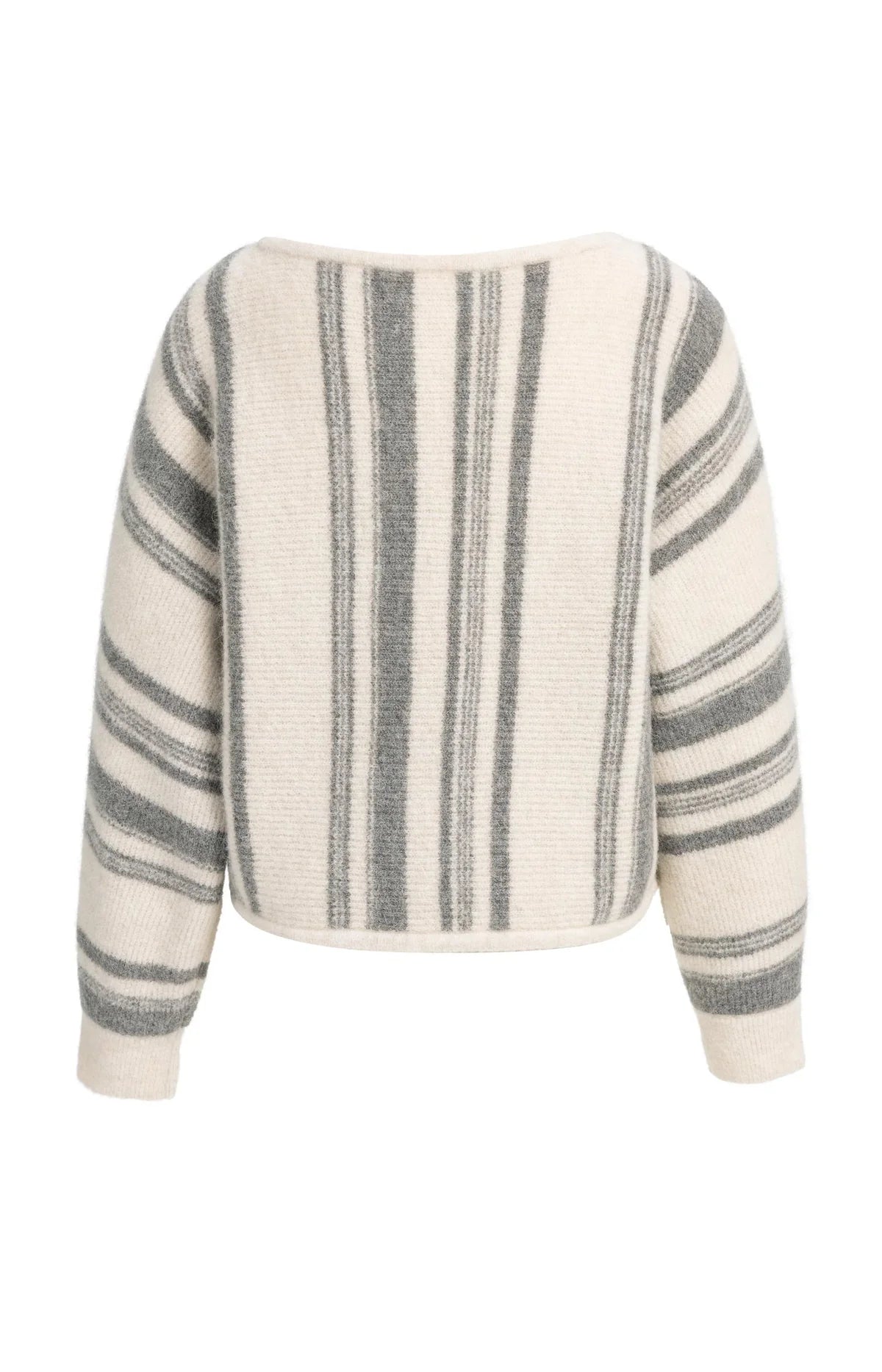 Boat Neck Sweater with Striped Pattern