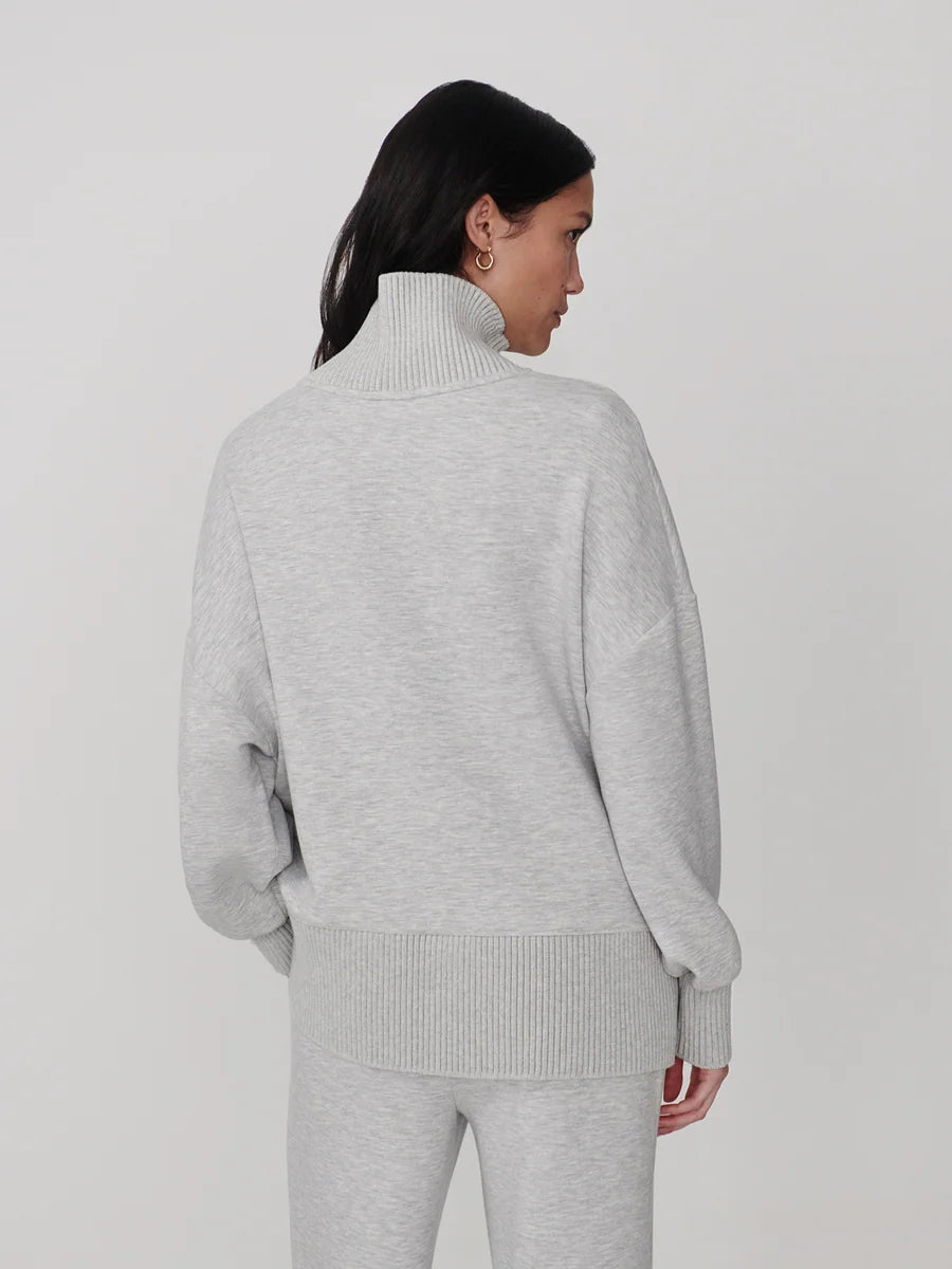 Barker High Neck Sweat - Light Grey Marl