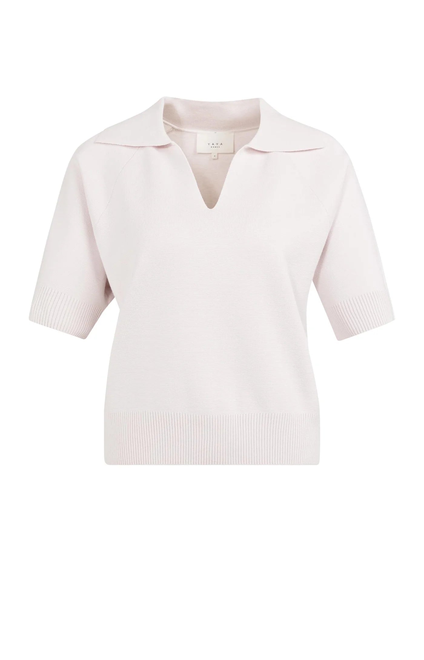 Yaya Gray Lilac SS Collar Knit