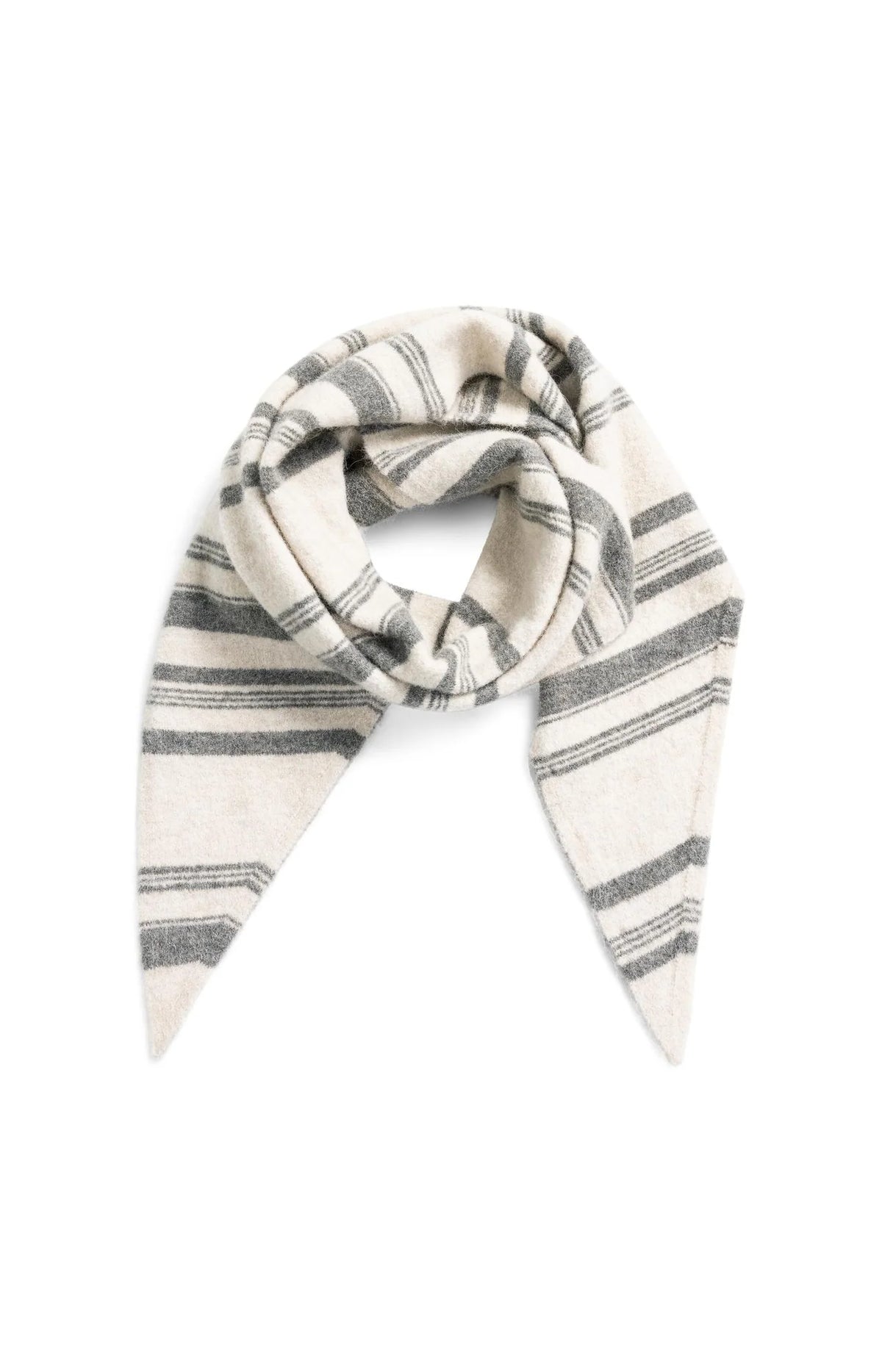 Knitted Stripe Triangle Scarf
