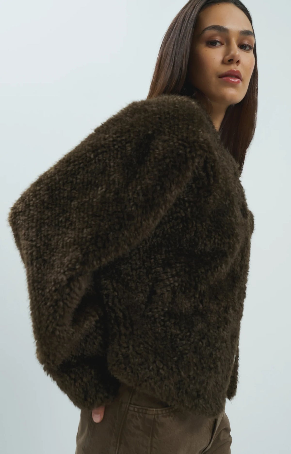 Oversized Short Fur Jacket Delicioso