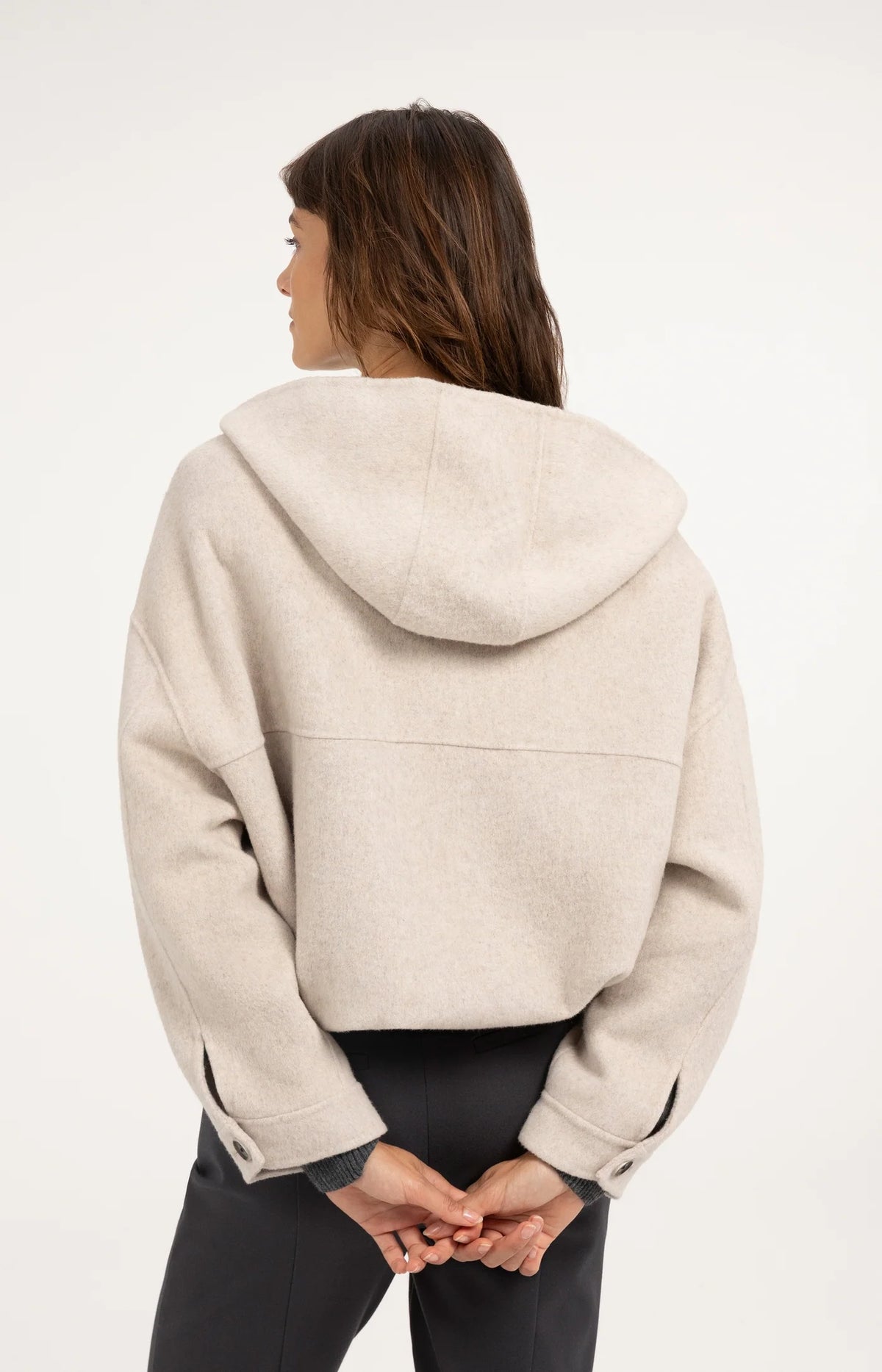 Wool Blend Hooded Jacket