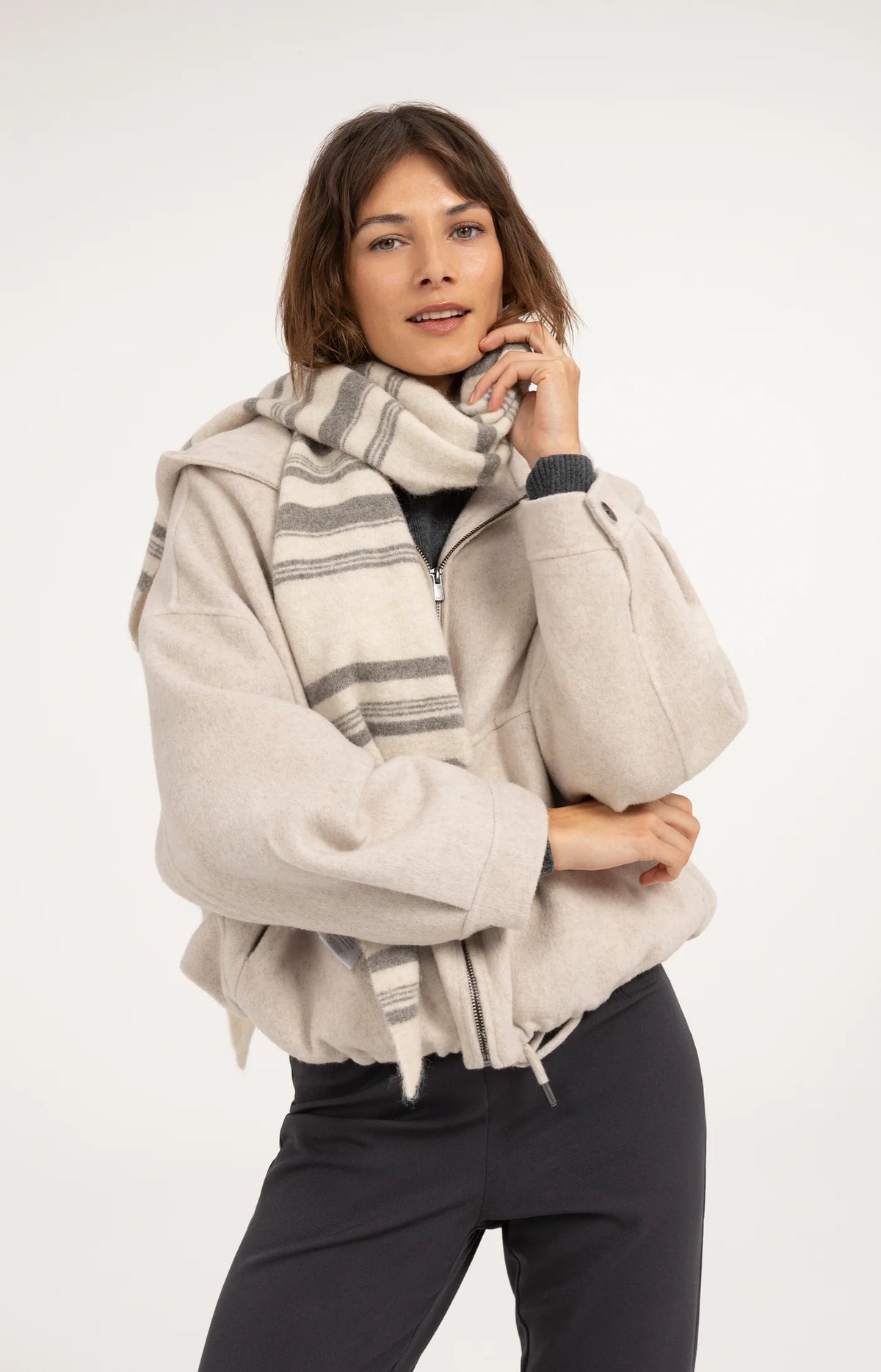 Wool Blend Hooded Jacket