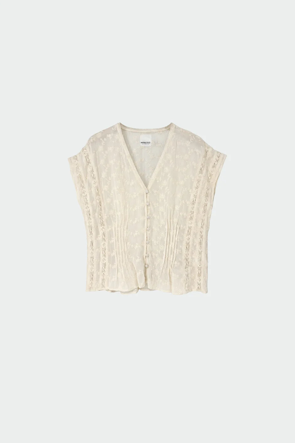 Embroidered Romantic Bordado Top Ecru