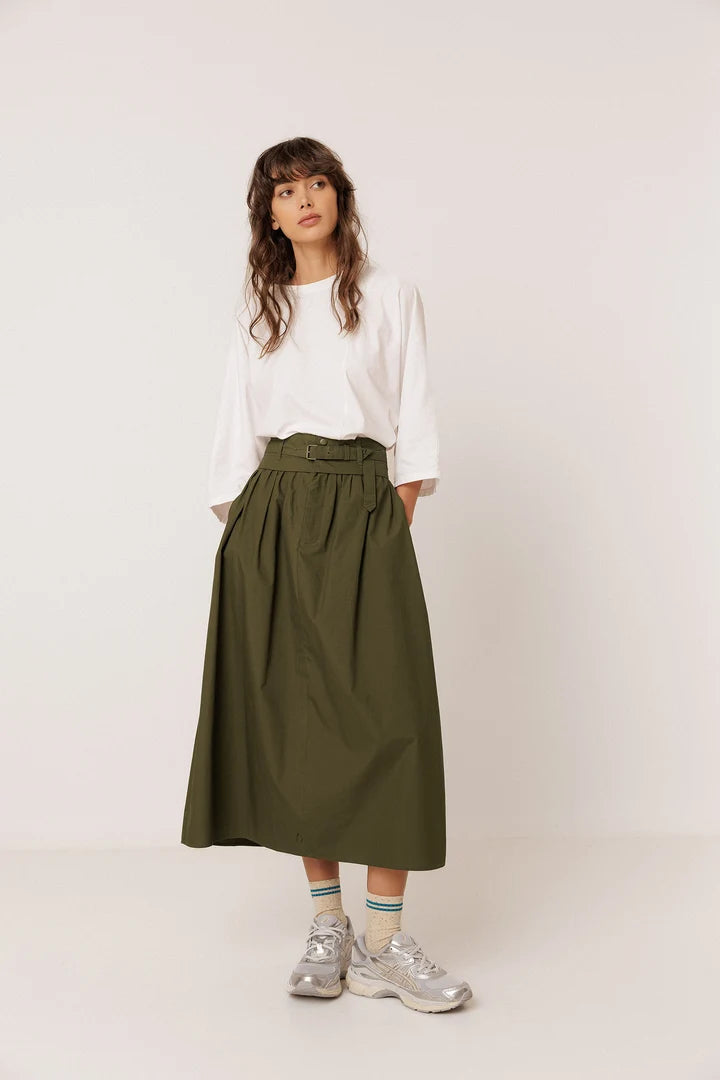 Poplin Midi Skirt