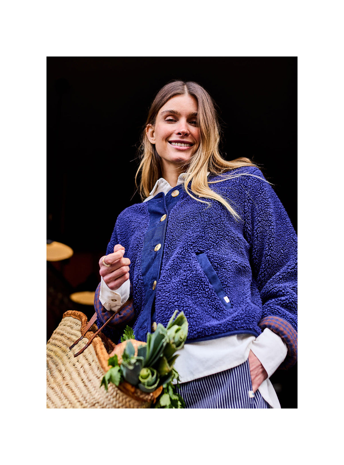 A.P Marine Blue & Gingham Reversible Jacket